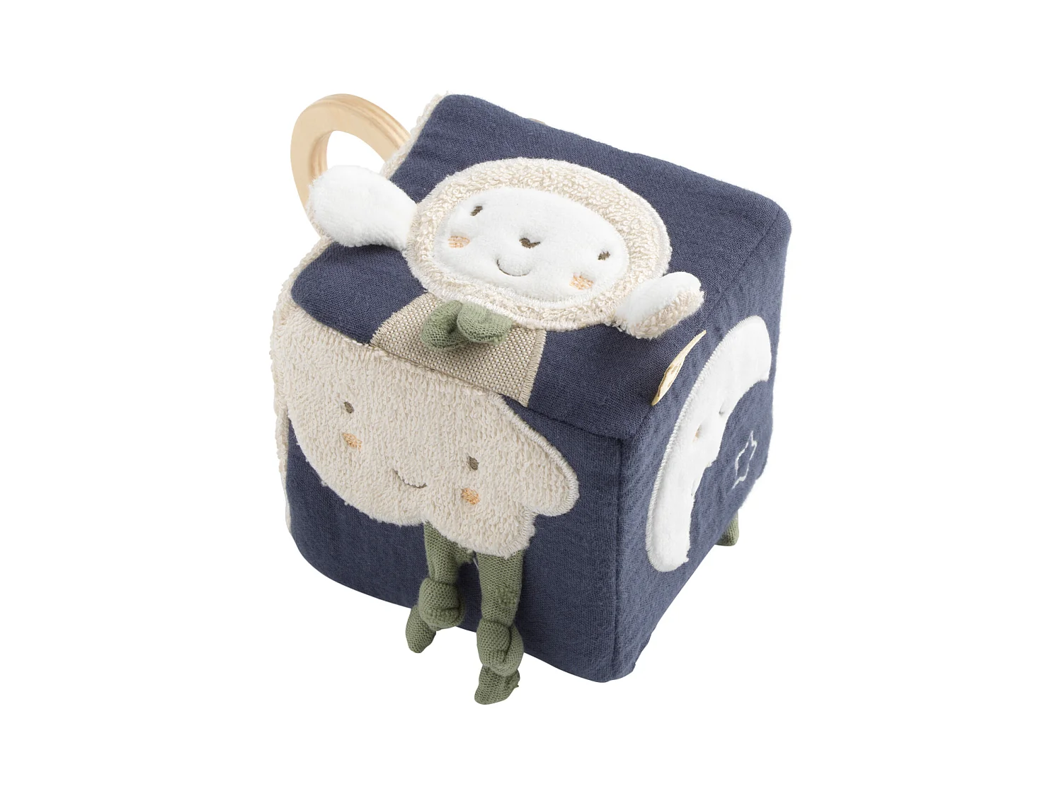 Cubo de actividades para bebé de algodón orgánico