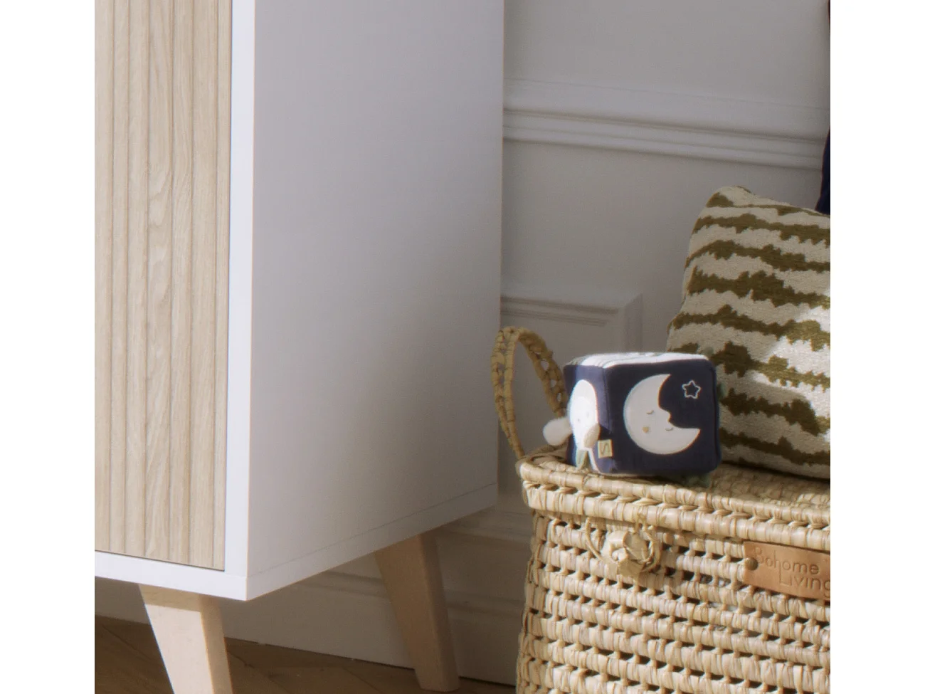 Cubo de actividades para bebé de algodón orgánico