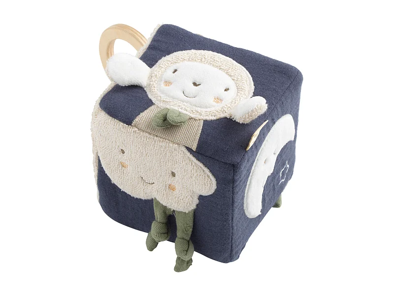 Cube d'activités bébé en coton bio PETIT NUAGE - Sauthon