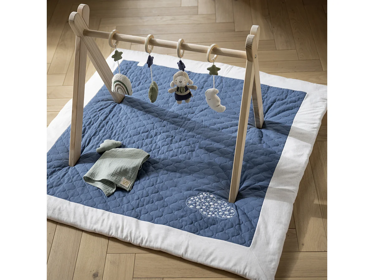 Grand tapis de jeu en coton matelassé PETIT NUAGE - Sauthon