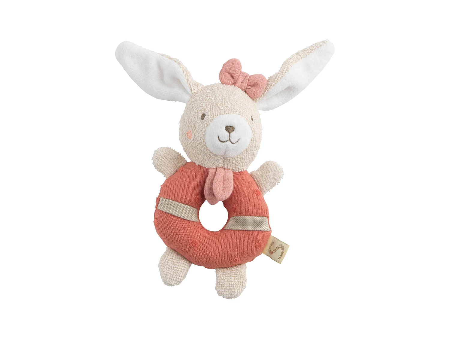 Hochet bébé en coton bio PETIT COEUR - Sauthon