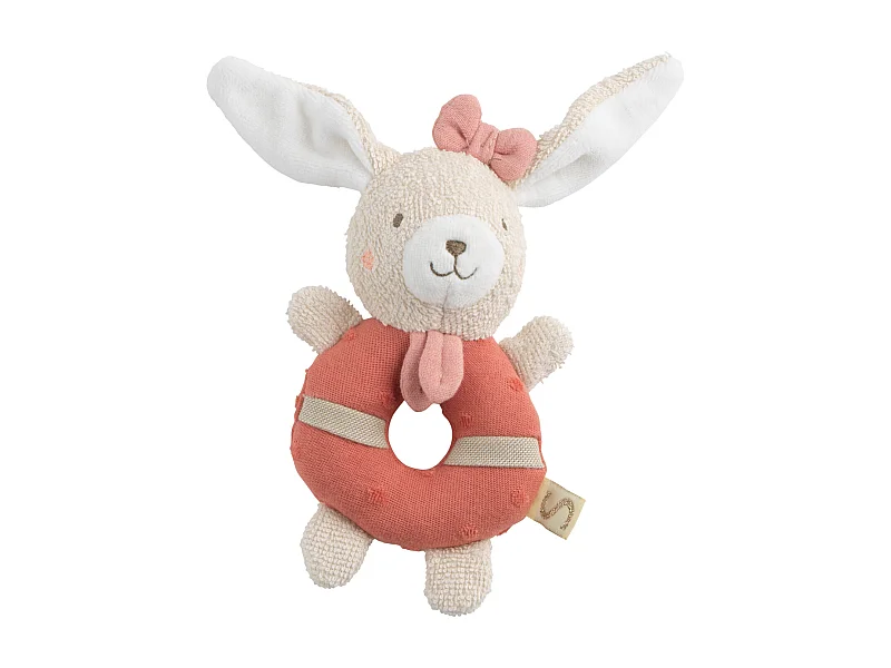 Hochet bébé en coton bio PETIT COEUR - Sauthon