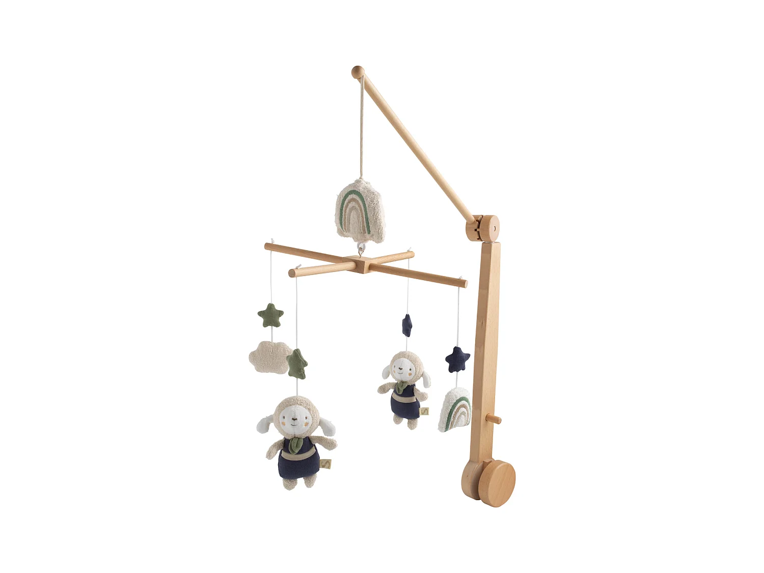 Mobile musical en bois avec jouets en coton PETIT NUAGE - Sauthon