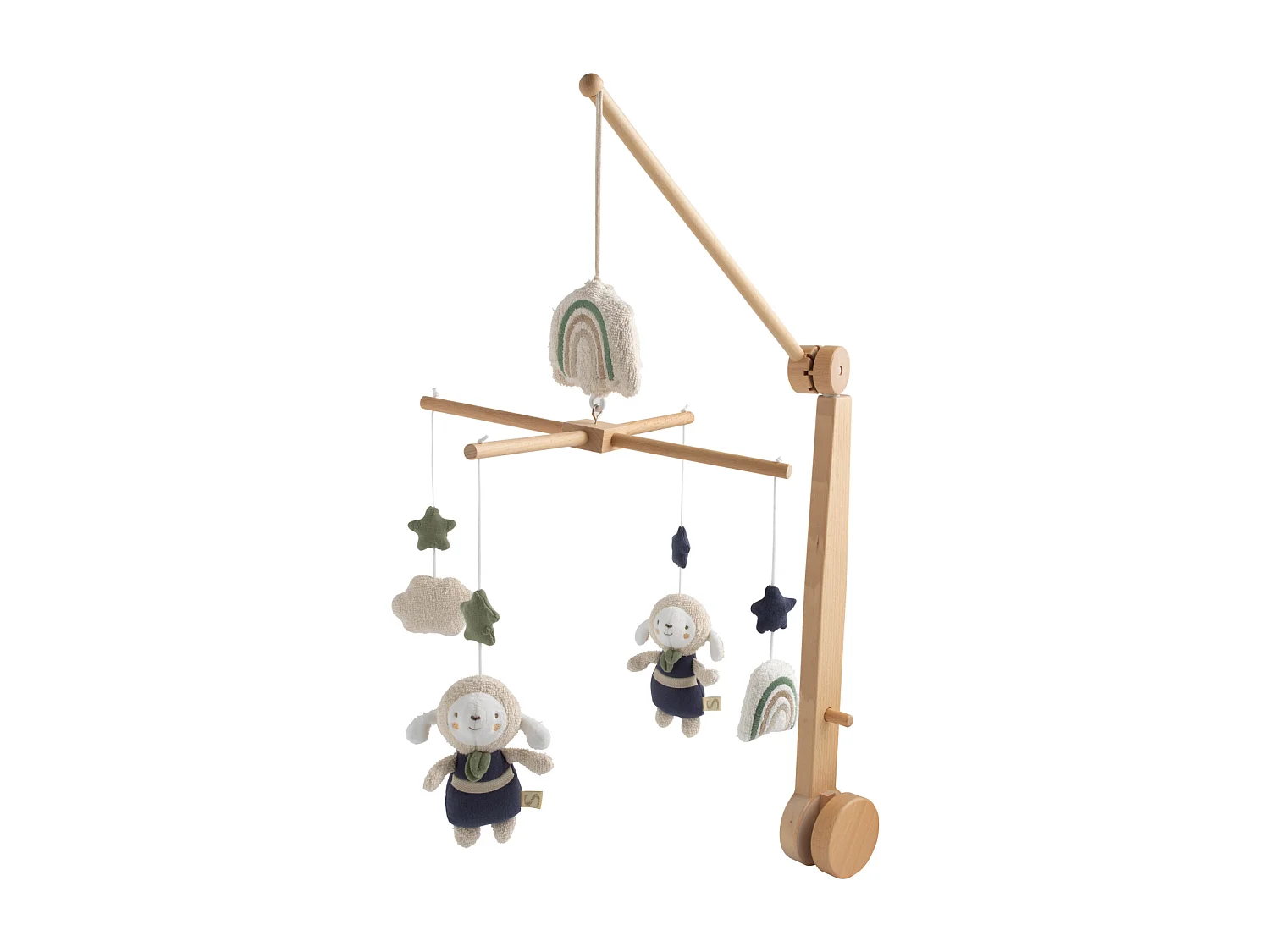 Mobile musical en bois avec jouets en coton PETIT NUAGE - Sauthon