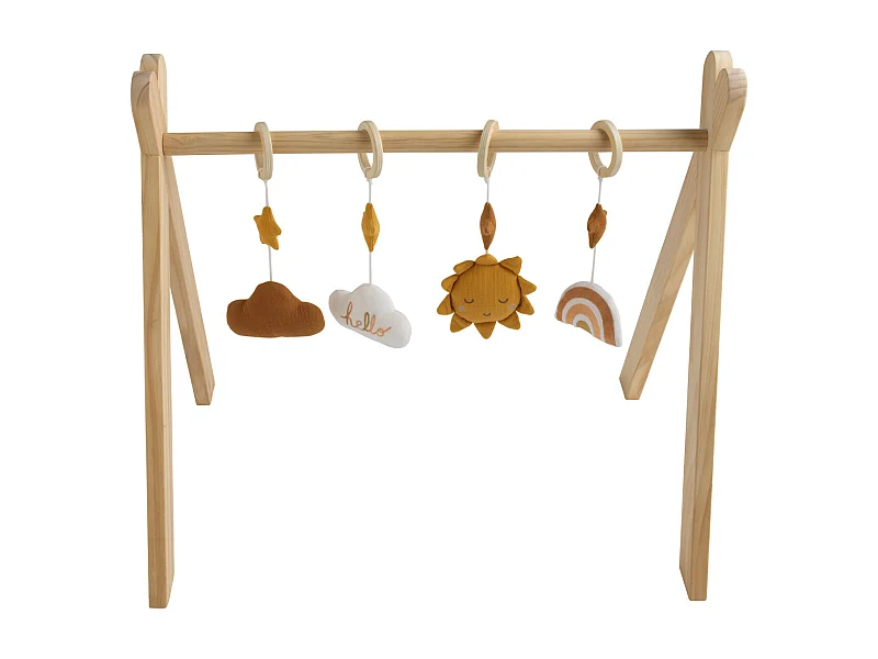 Arche d'éveil bois avec 4 jouets SUNLIGHT - Sauthon