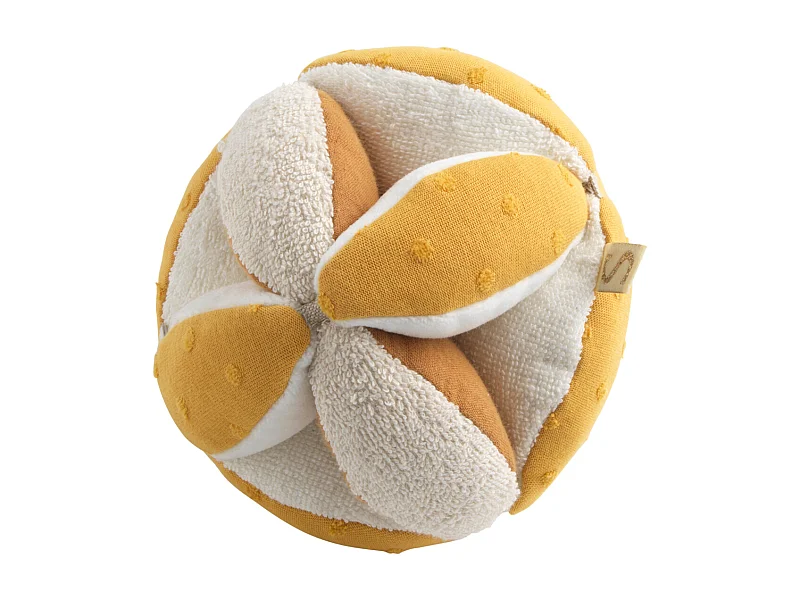Balle sensorielle en coton bio et bouclette PETIT SOLEIL - Sauthon