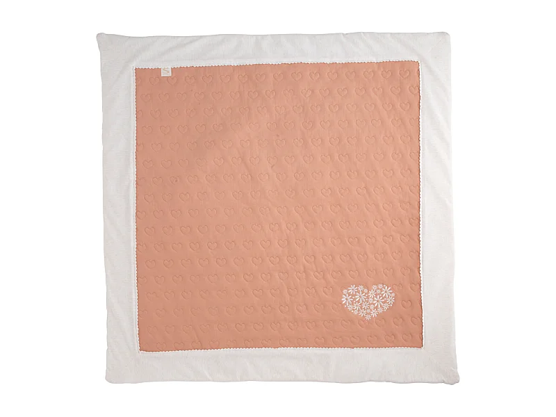 Grand tapis de jeu en coton matelassé PETIT COEUR - Sauthon