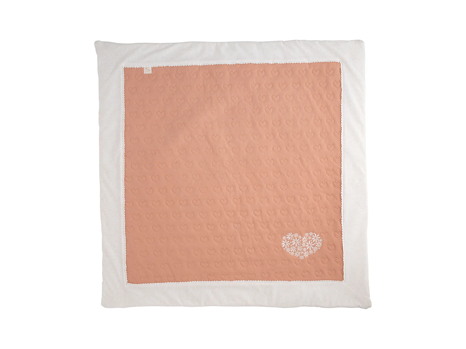 Grand tapis de jeu en coton matelassé PETIT COEUR - Sauthon