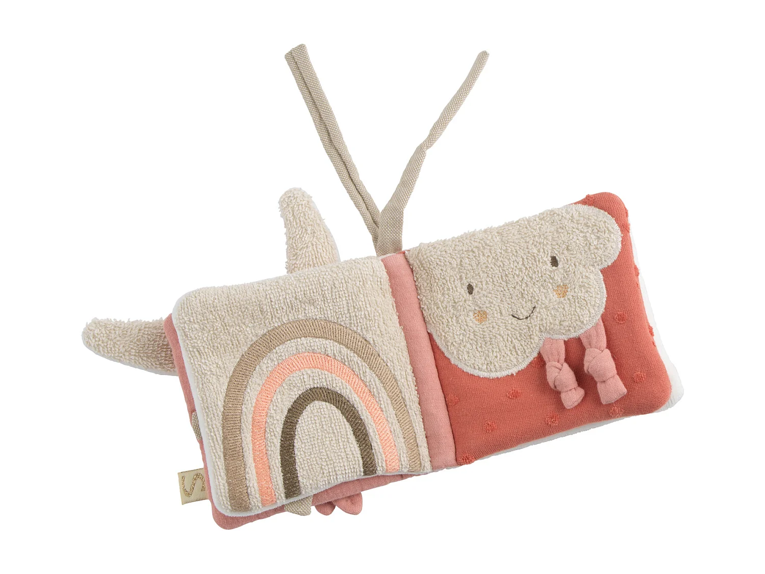 Libro sensoriale per bebè in cotone biologico