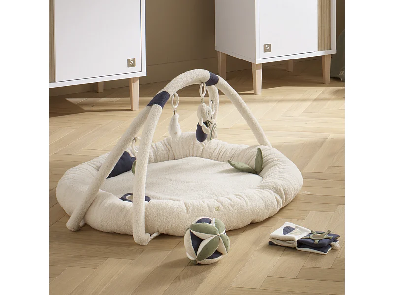 Tapis d'éveil rond en bouclette coton bio PETIT NUAGE - Sauthon