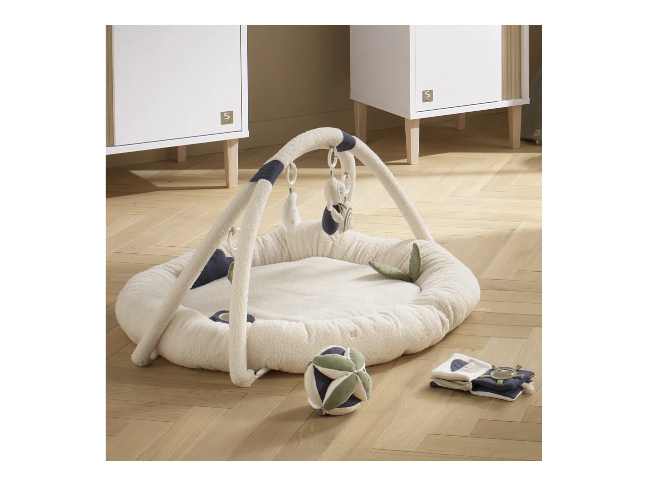 Tapis d'éveil rond en bouclette coton bio PETIT NUAGE - Sauthon