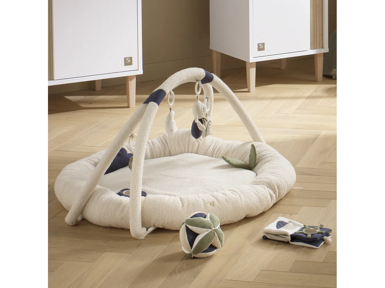 Tappeto gioco rotondo in spugna di cotone biologico