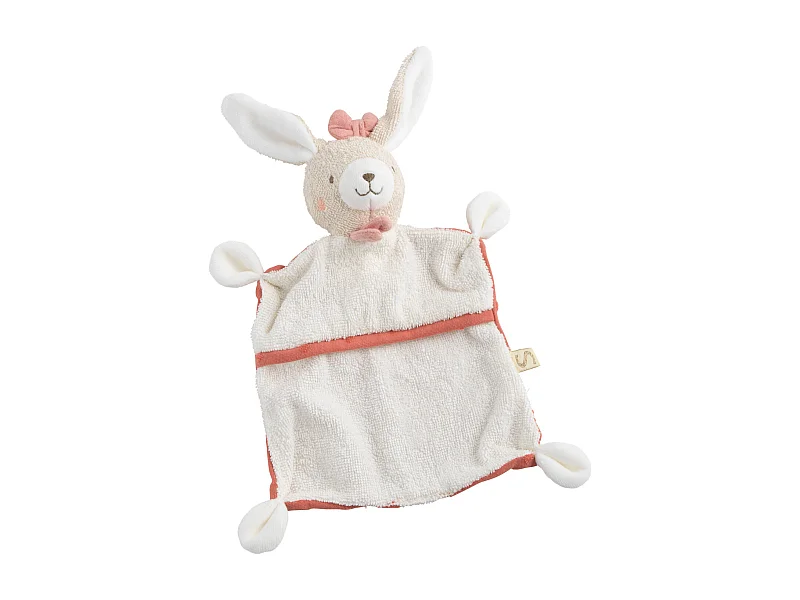 Doudou mouchoir en coton bio PETIT COEUR - Sauthon