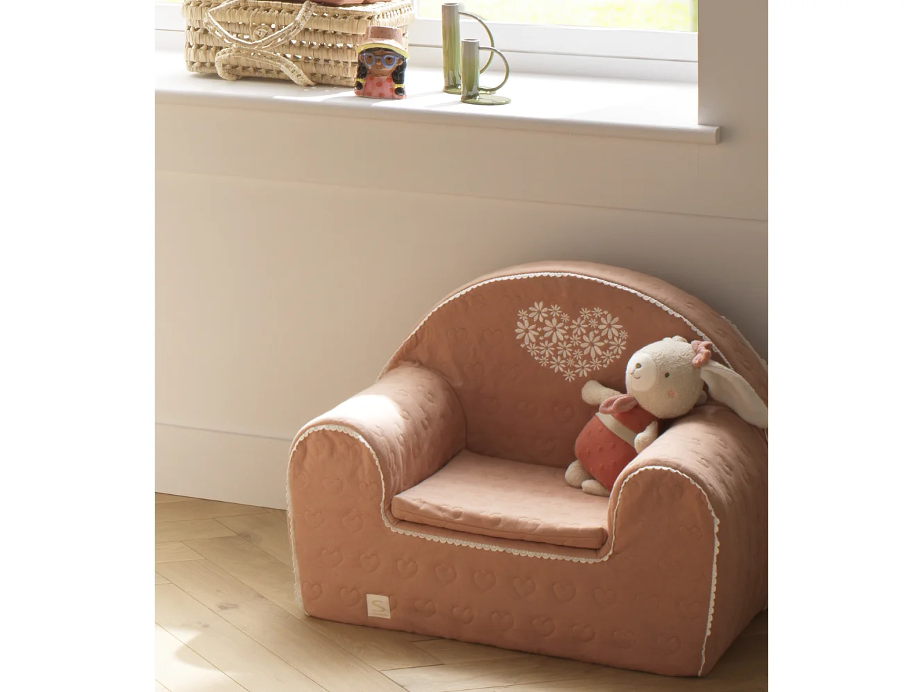 Doudou en coton bio PETIT COEUR - Sauthon