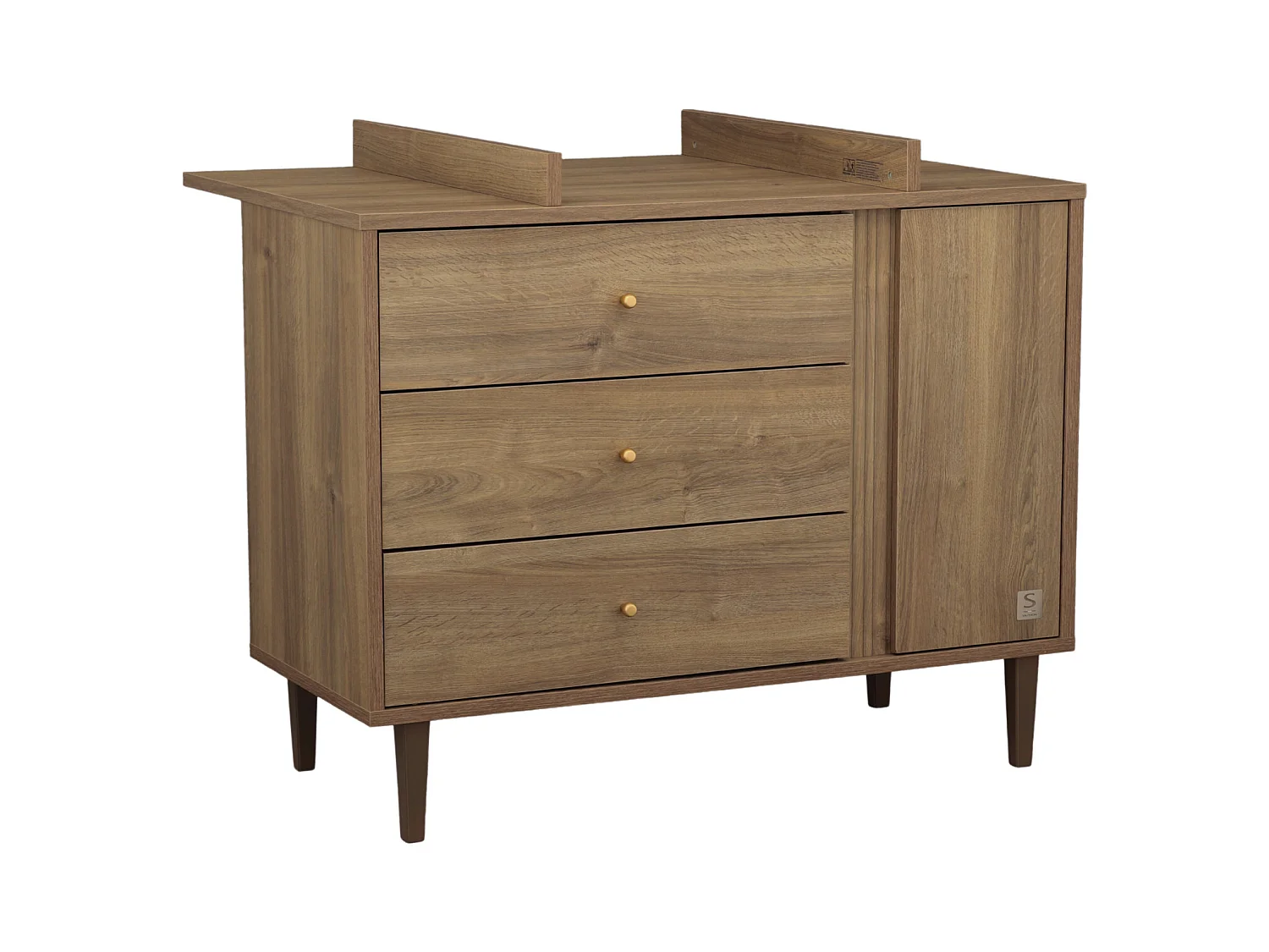 Plan à langer pour commode 3 tiroirs et 1 portes MOKKA - Sauthon