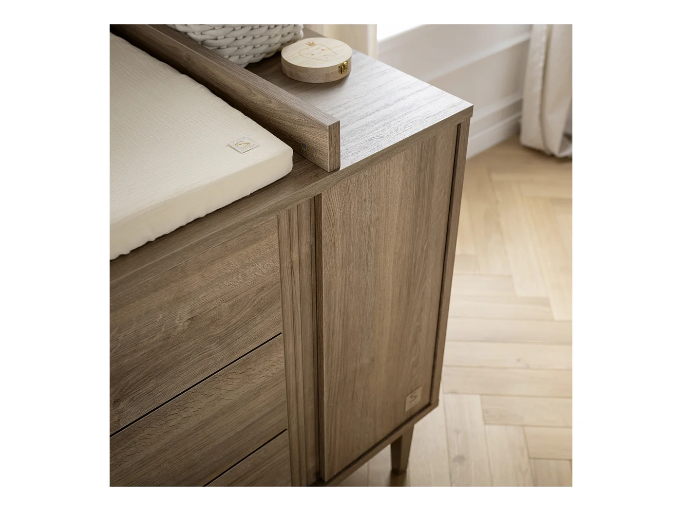 Plan à langer pour commode 3 tiroirs et 1 portes MOKKA - Sauthon