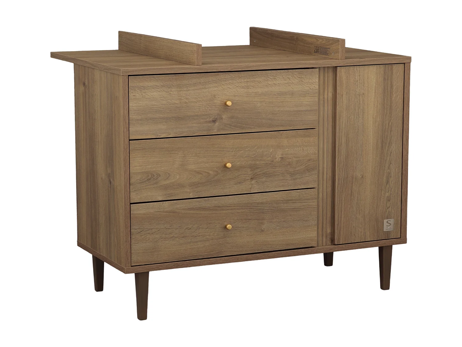 Plan à langer pour commode 3 tiroirs et 1 portes MOKKA - Sauthon