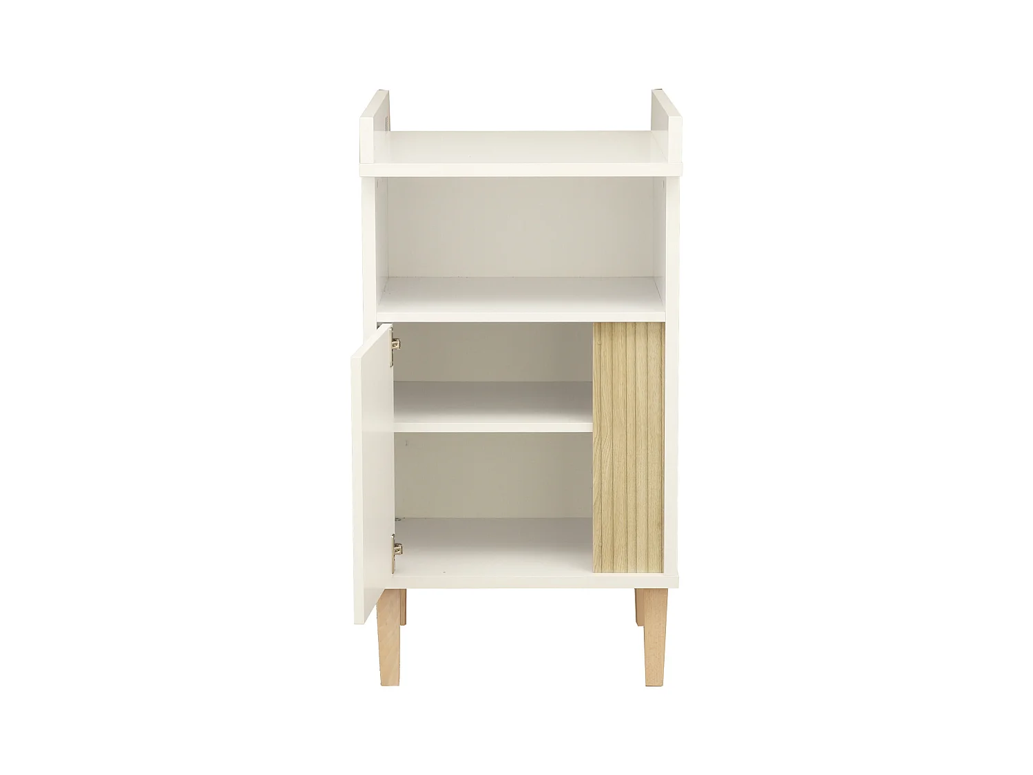 Meuble à langer avec détail imitation bois texturé et pieds bois PALOMA - Sauthon