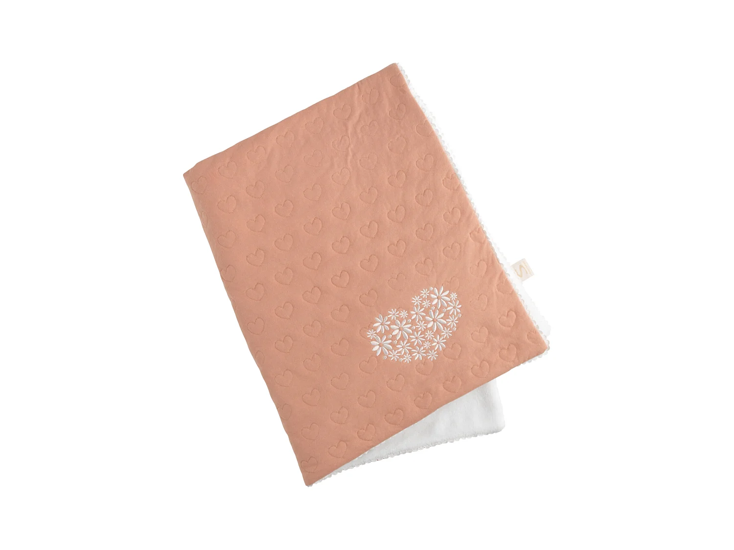 Couverture bébé en coton avec broderie PETIT COEUR - Sauthon