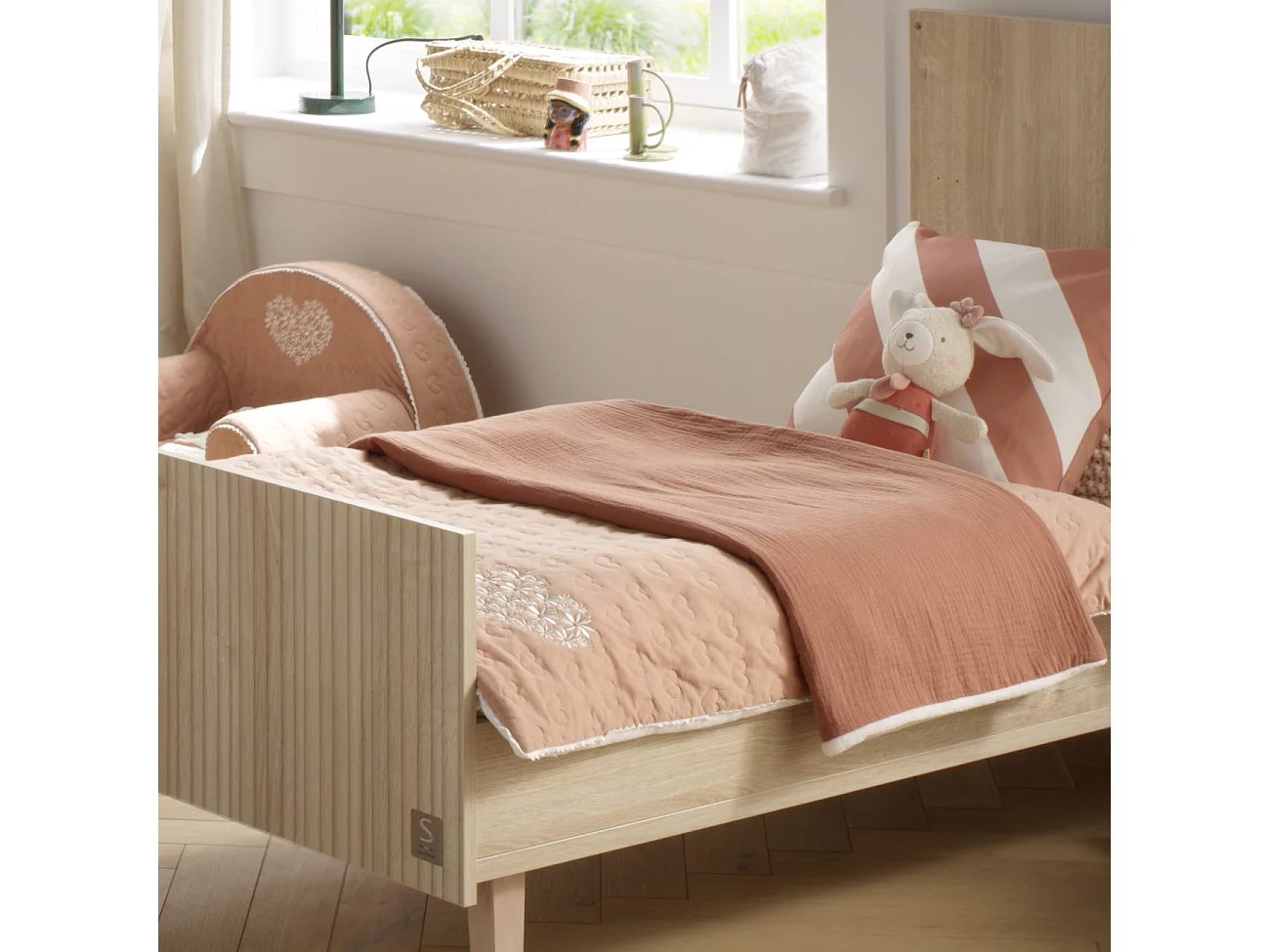 Couverture bébé en coton avec broderie PETIT COEUR - Sauthon