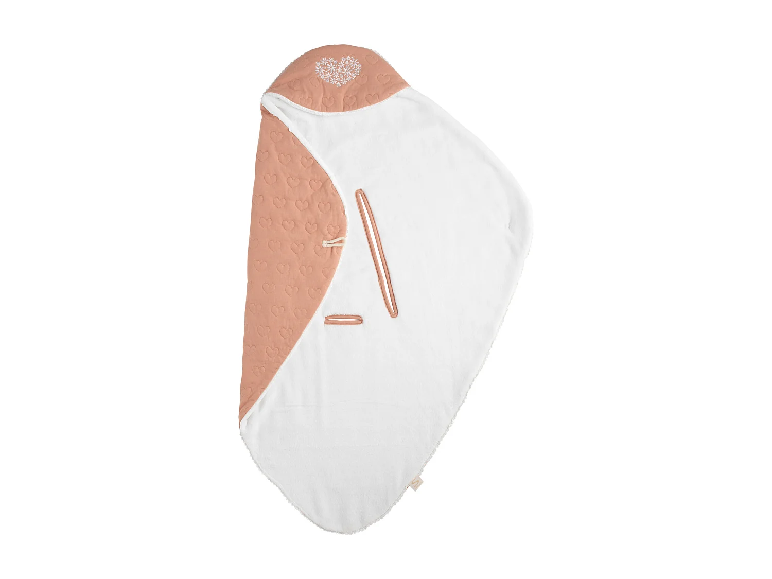 Couverture nomade à capuche en coton matelassé PETIT COEUR - Sauthon