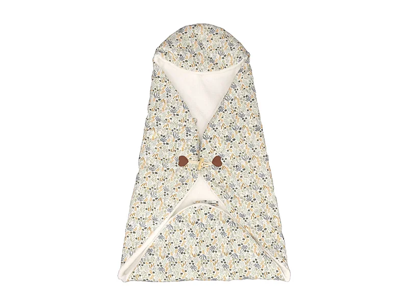 Couverture nomade à capuche en coton matelassé PROMENONS NOUS - Sauthon