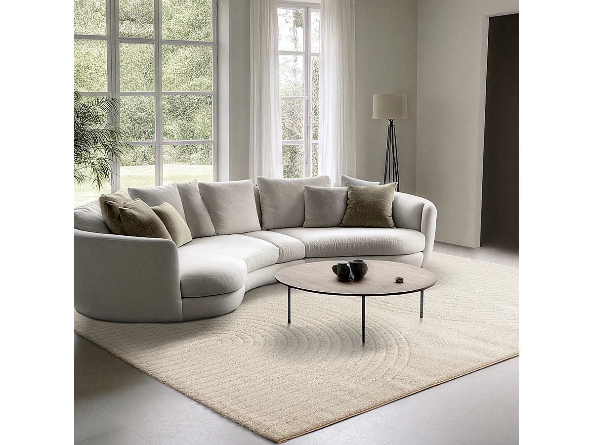 Tapis Elisa design géométrique, Crème, 200 x 280 cm