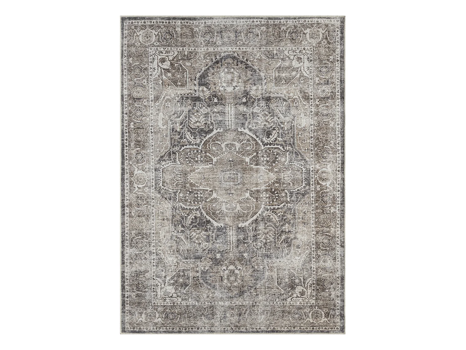 Tapis Zen classique lavable, Gris, 160 x 230 cm