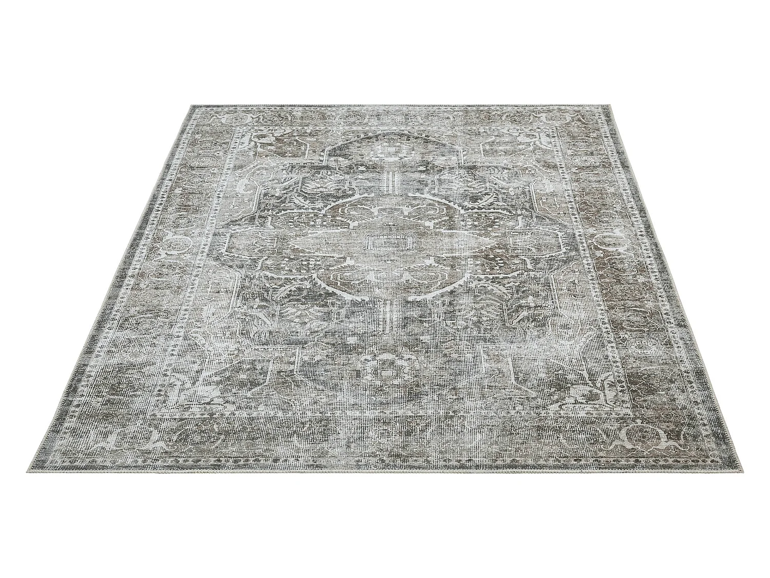 Tapis Zen classique lavable, Gris, 160 x 230 cm