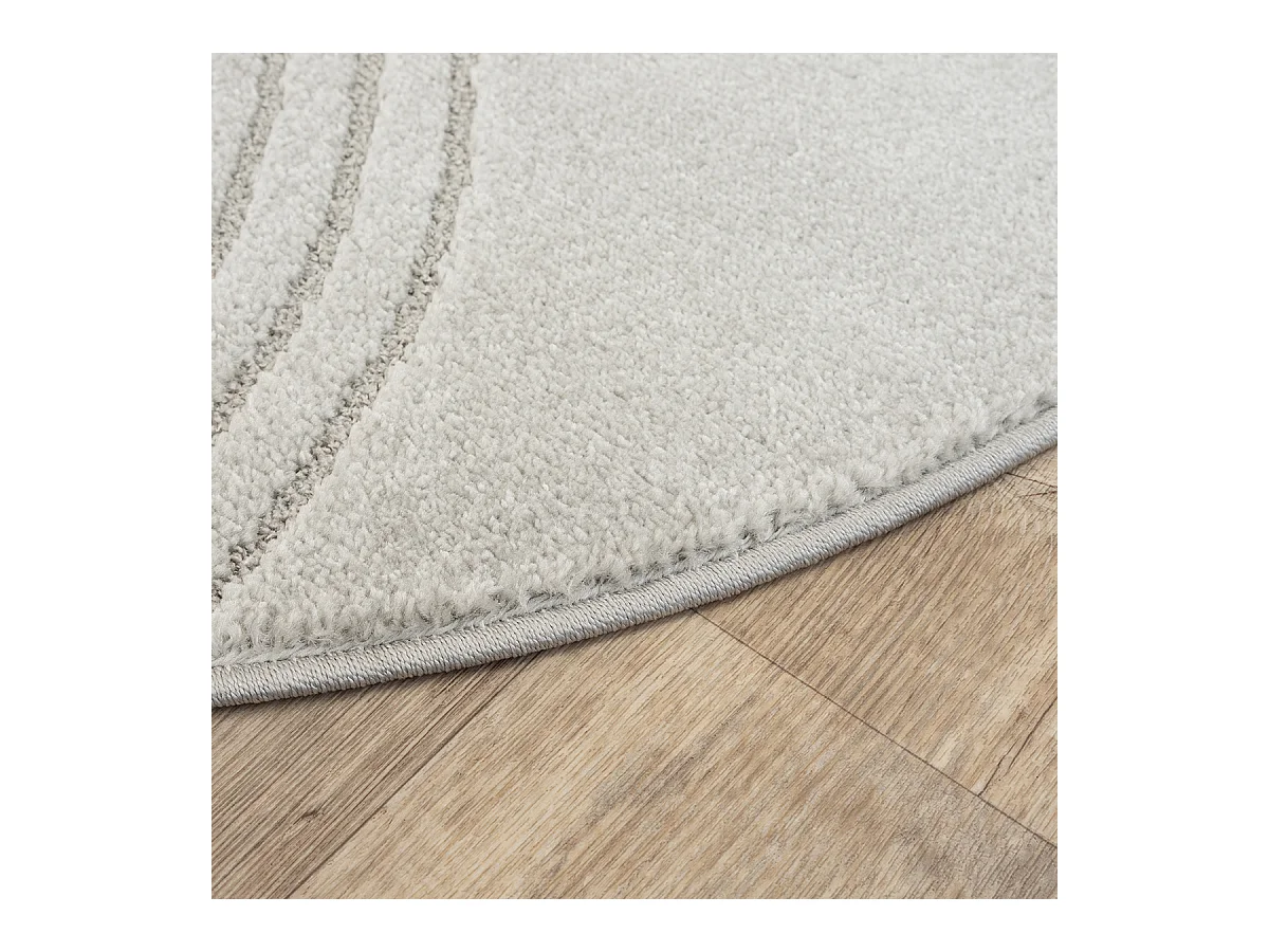 Tapis Elisa design géométrique, Gris, 120 cm, Rond