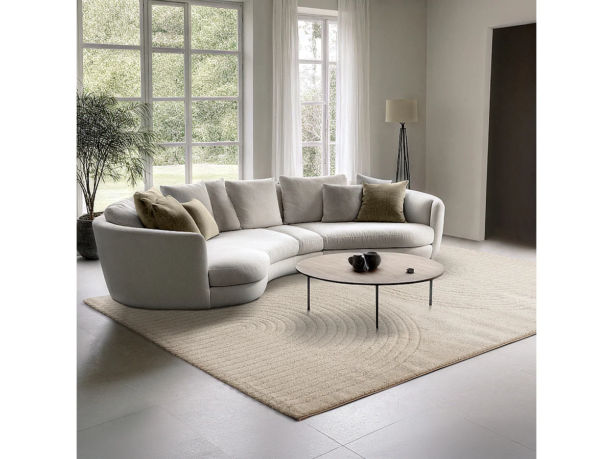 Tapis Elisa design géométrique, Beige, 80 x 150 cm