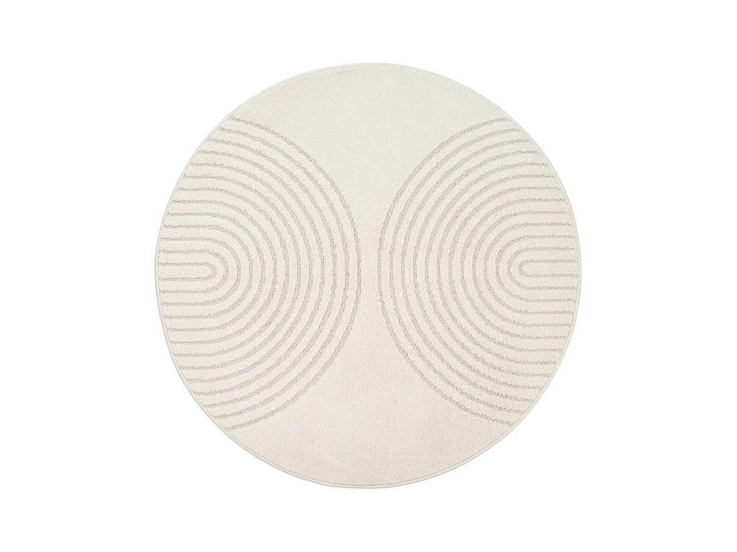 Tapis Elisa design géométrique, Crème, 120 cm, Rond
