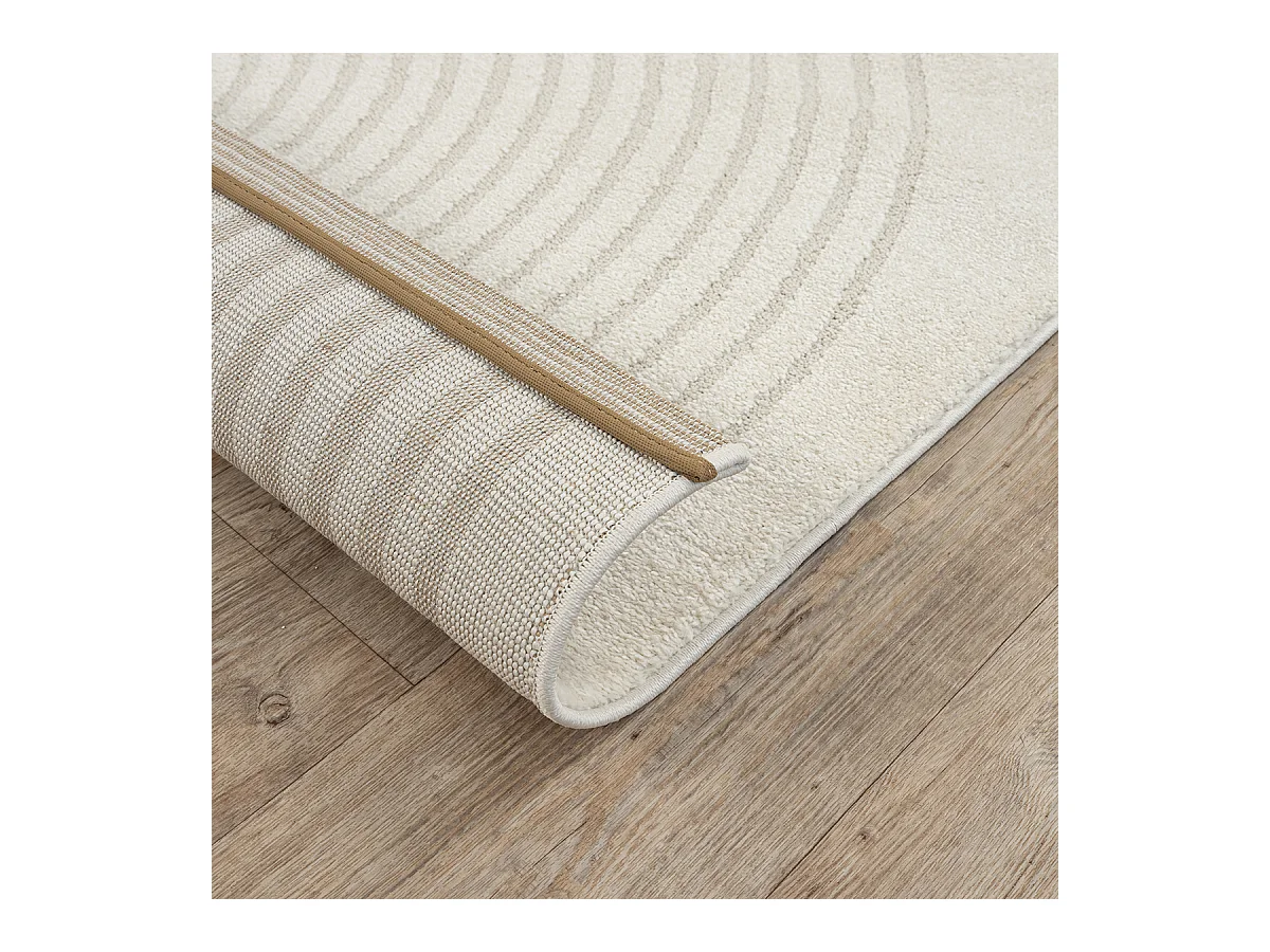 Tapis Elisa design géométrique, Crème, 120 cm, Rond
