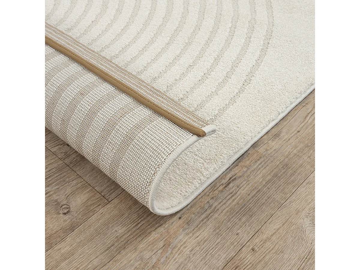 Dywan Elisa Geometryczny design, Krem, 120 cm, okrągły