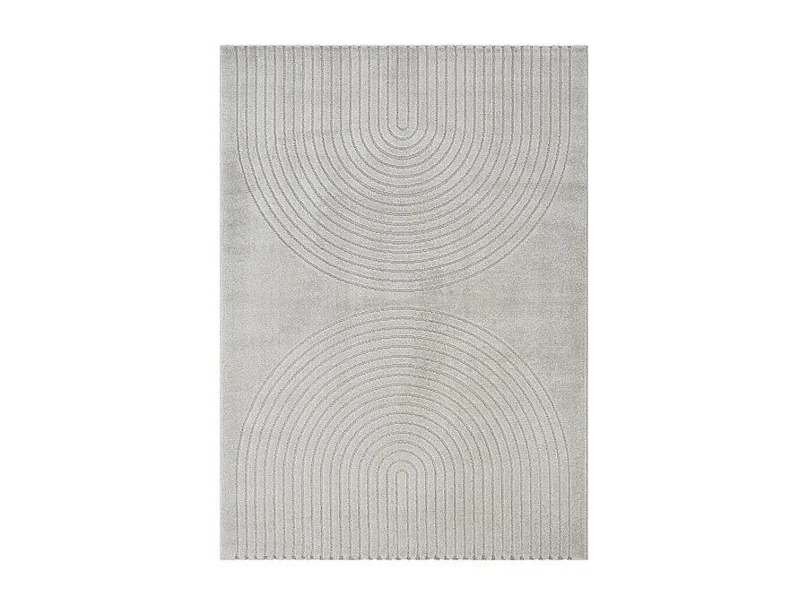 Tapis Elisa design géométrique, Gris, 140 x 200 cm