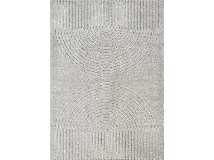 Tapis Elisa design géométrique, Gris, 140 x 200 cm