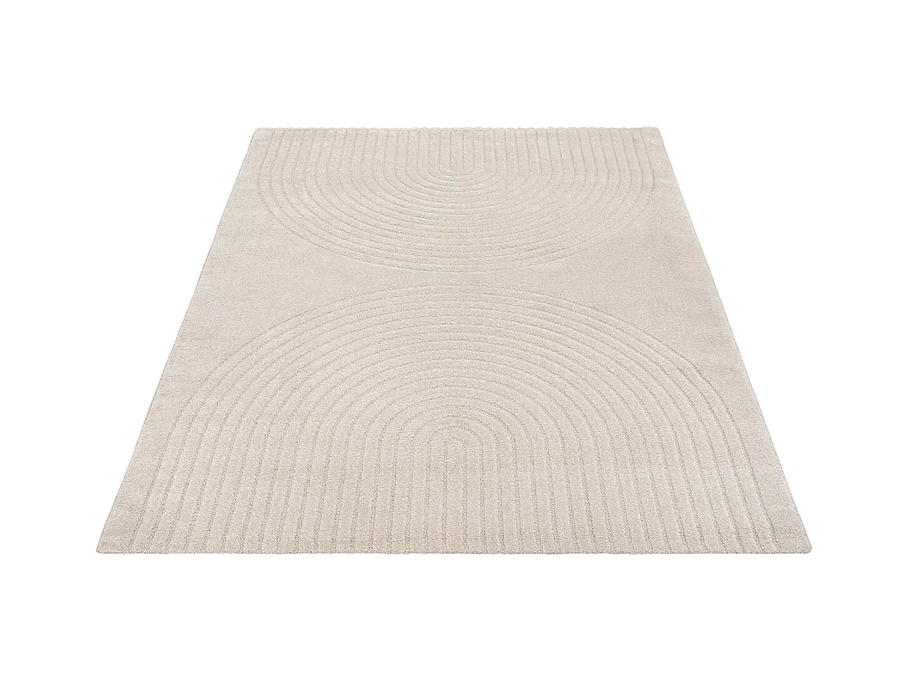 Tapis Elisa design géométrique, Beige, 160 x 220 cm