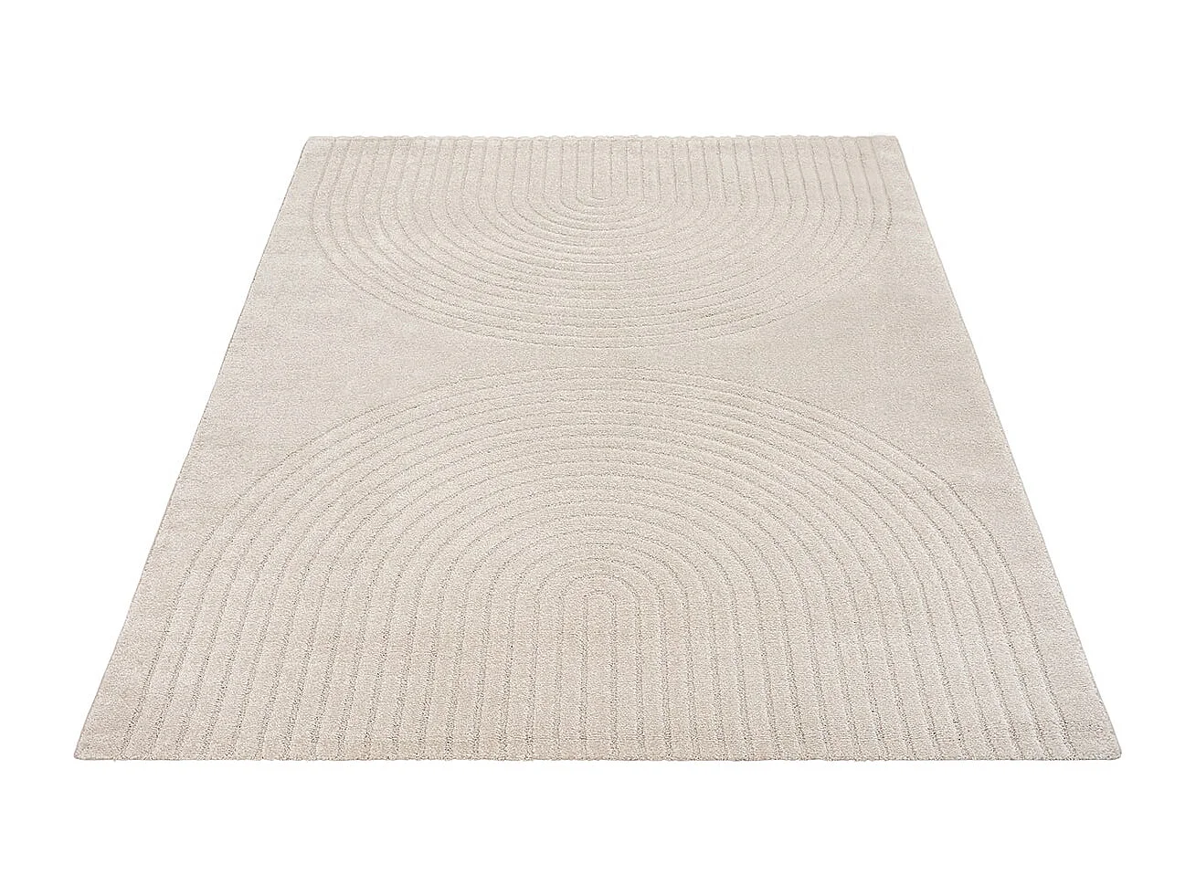 Tapis Elisa design géométrique, Beige, 160 x 220 cm