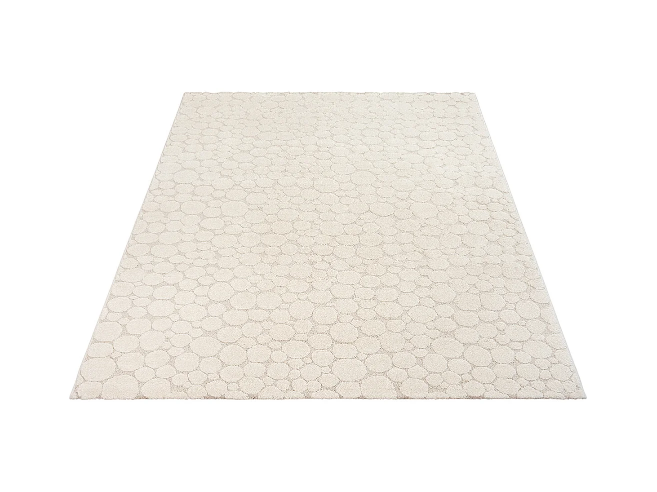 Tapis Elisa design pierres, Crème, 80 x 150 cm