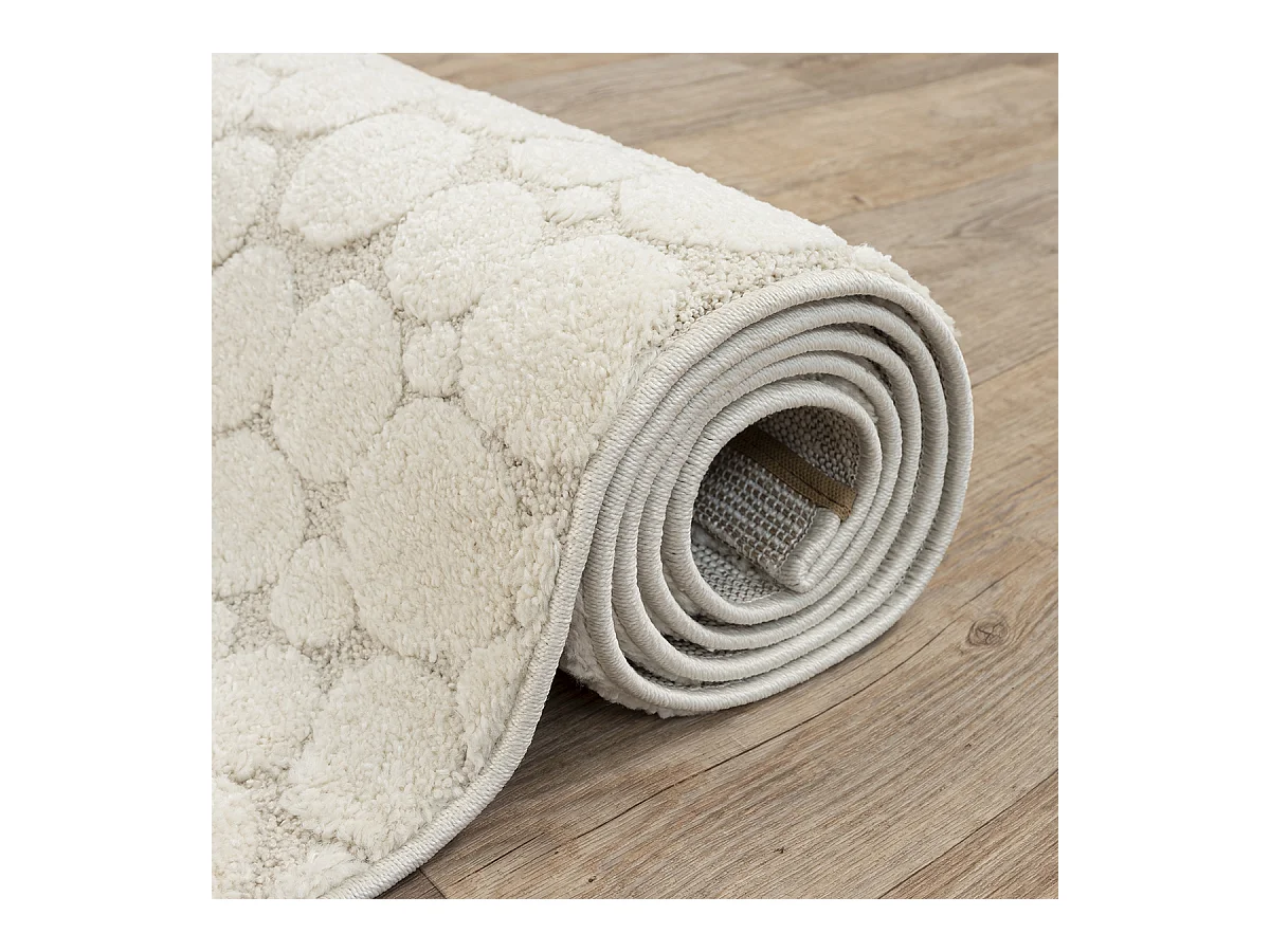 Tapis Elisa design pierres, Crème, 80 x 150 cm