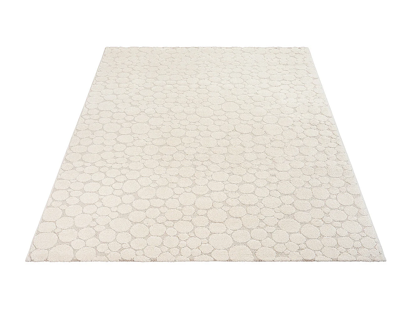 Tapis Elisa design pierres, Crème, 80 x 150 cm