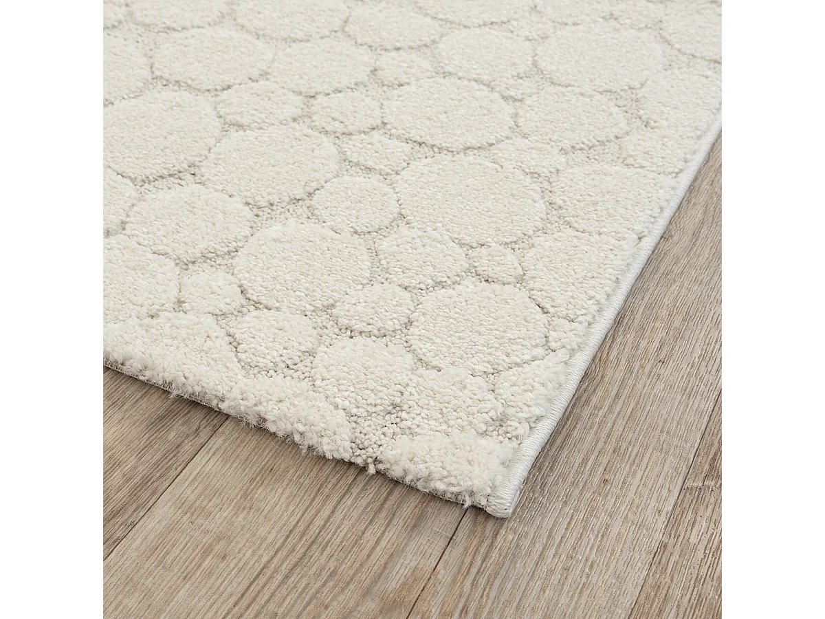 Tapis Elisa design pierres, Crème, 80 x 150 cm