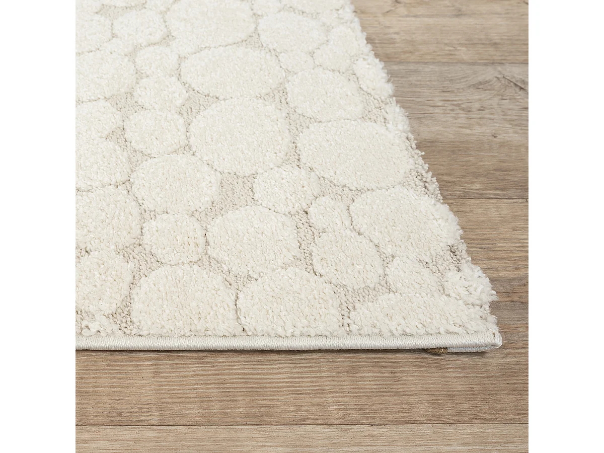 Tapis Elisa design pierres, Crème, 80 x 150 cm