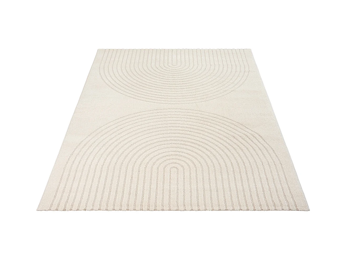 Tapis Elisa design géométrique, Crème, 160 x 220 cm