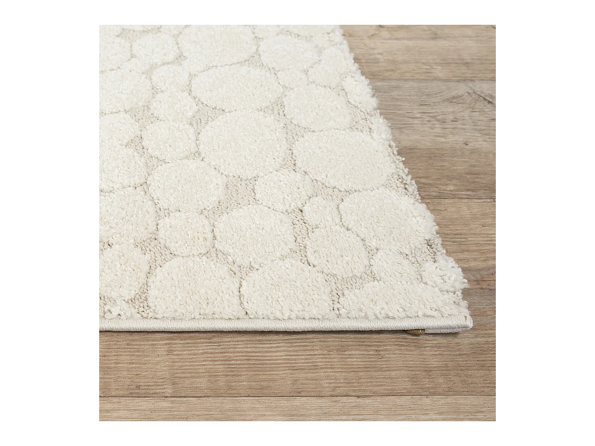 Tapis Elisa design pierres, Crème, 120 x 160 cm