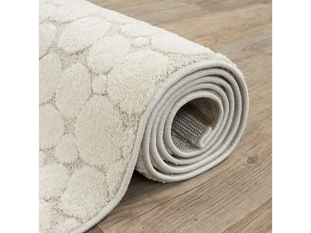 Tapis Elisa design pierres, Crème, 120 x 160 cm