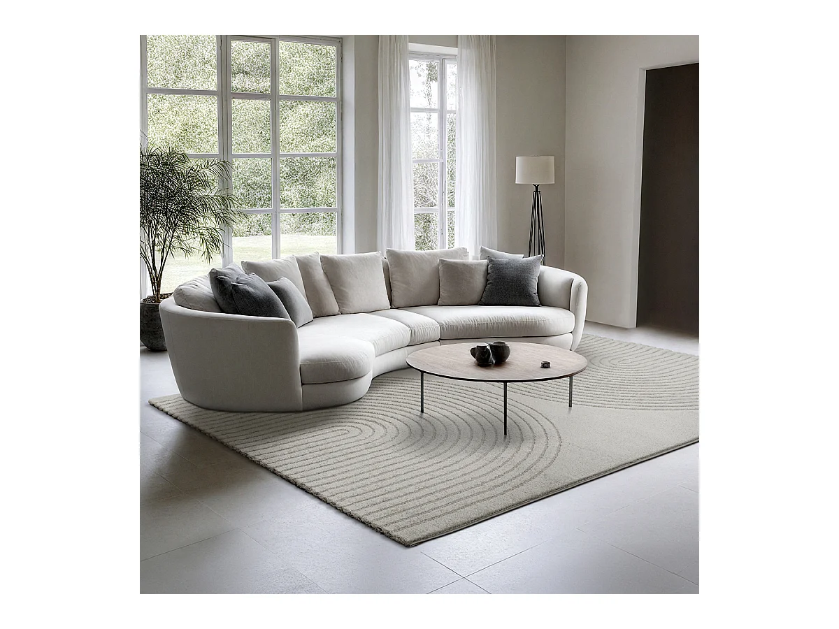 Tapis Elisa design géométrique, Gris, 160 x 220 cm