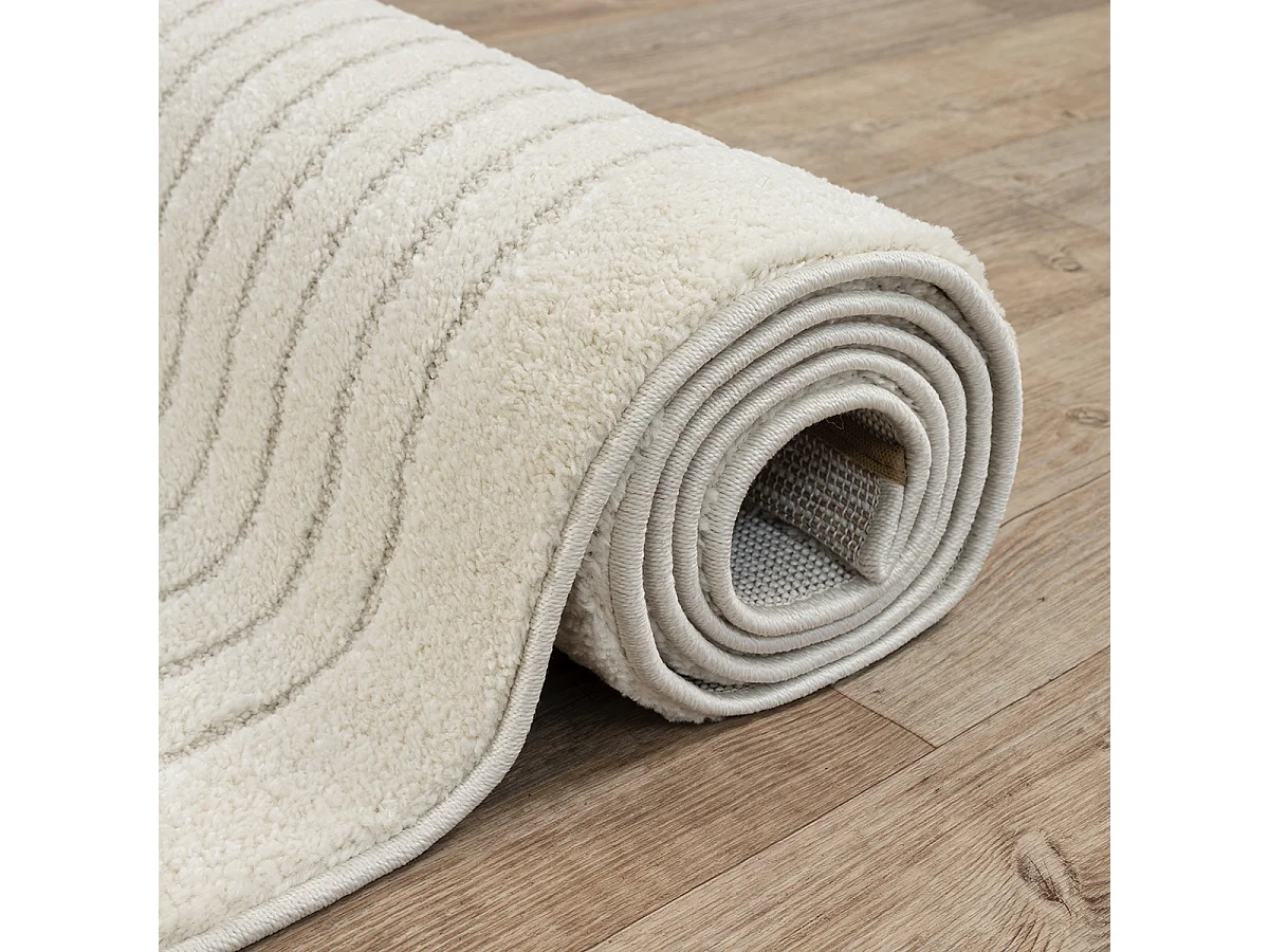 Tapis Elisa design géométrique, Crème, 120 x 160 cm