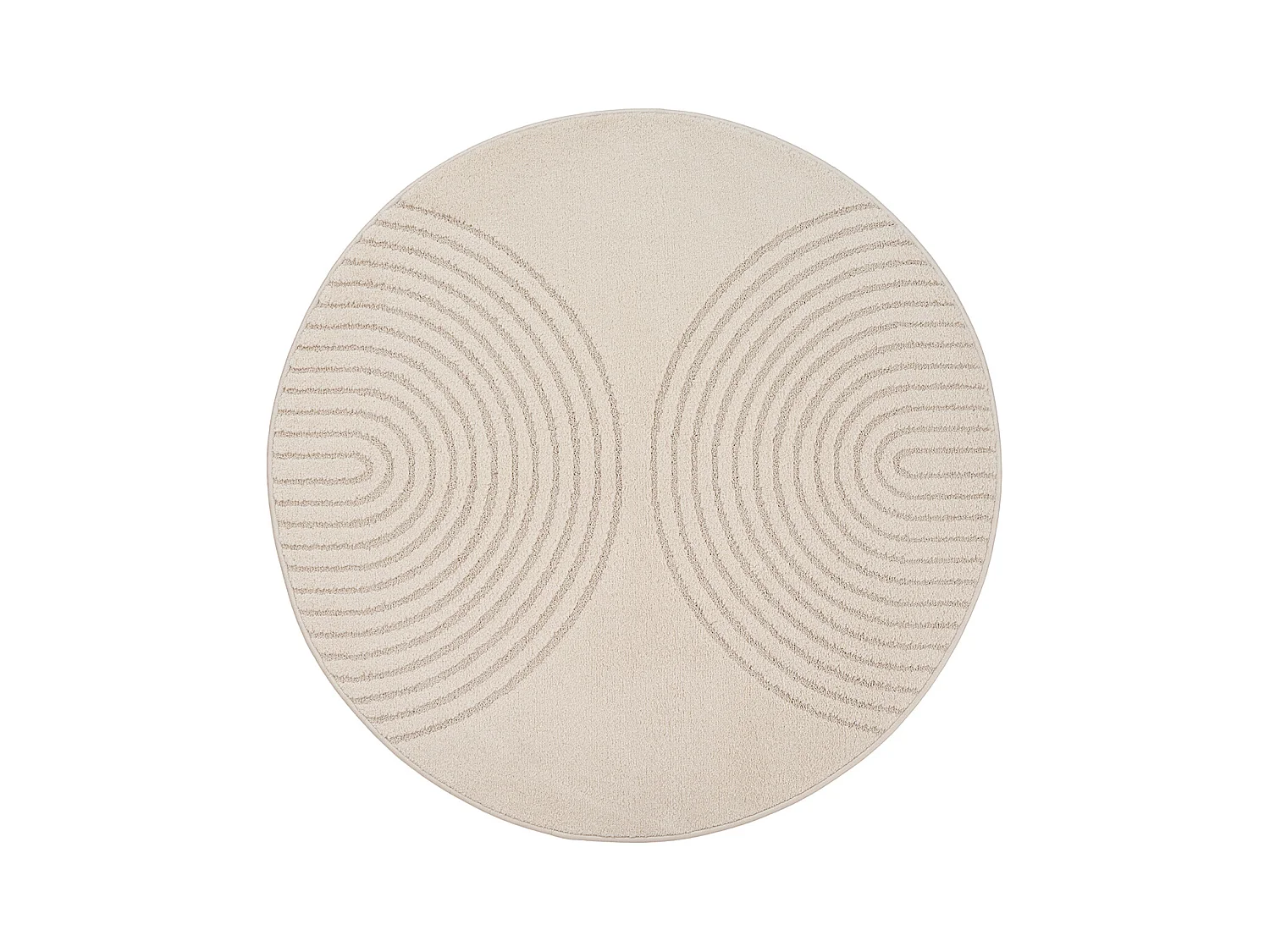 Tapis Elisa design géométrique, Beige, 120 cm, Rond