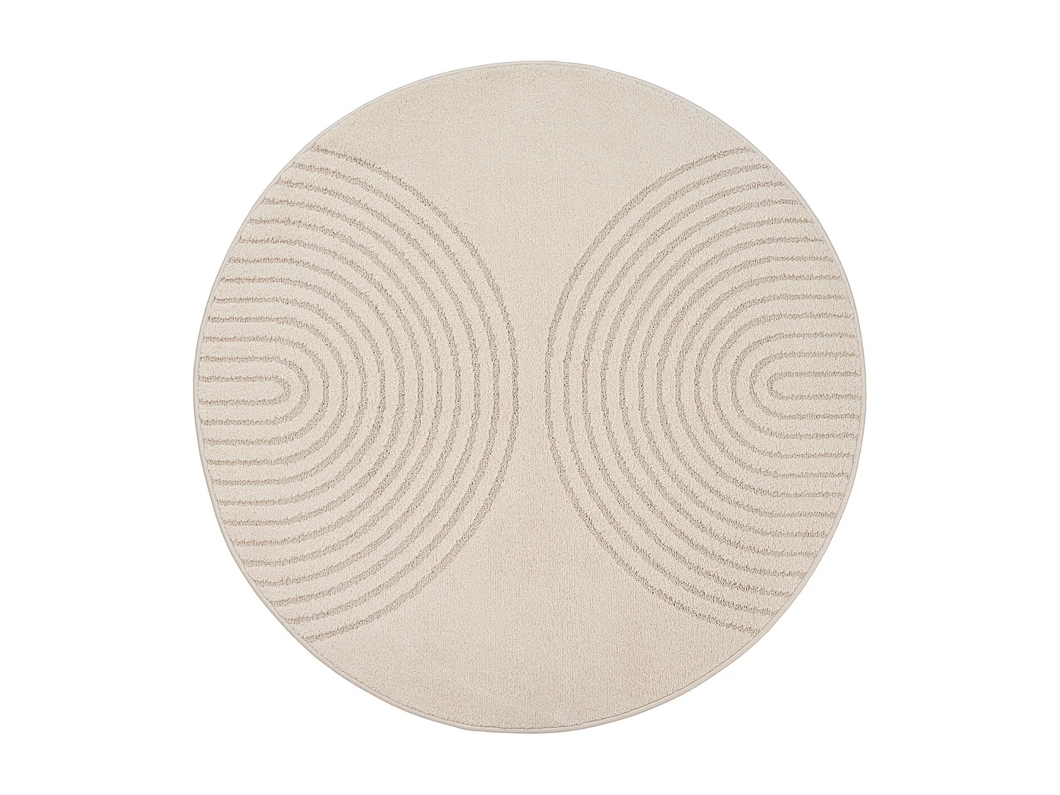 Tapis Elisa design géométrique, Beige, 120 cm, Rond